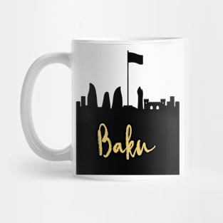 BAKU AZERBAIJAN DESIGNER SILHOUETTE SKYLINE ART Mug